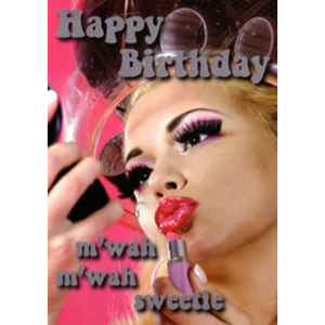 Sexy Mwah Mwah Birthday Card - Click Image to Close